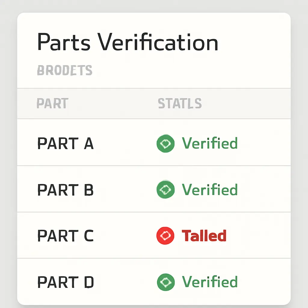 Экран проверки радиодеталей и неликвидов