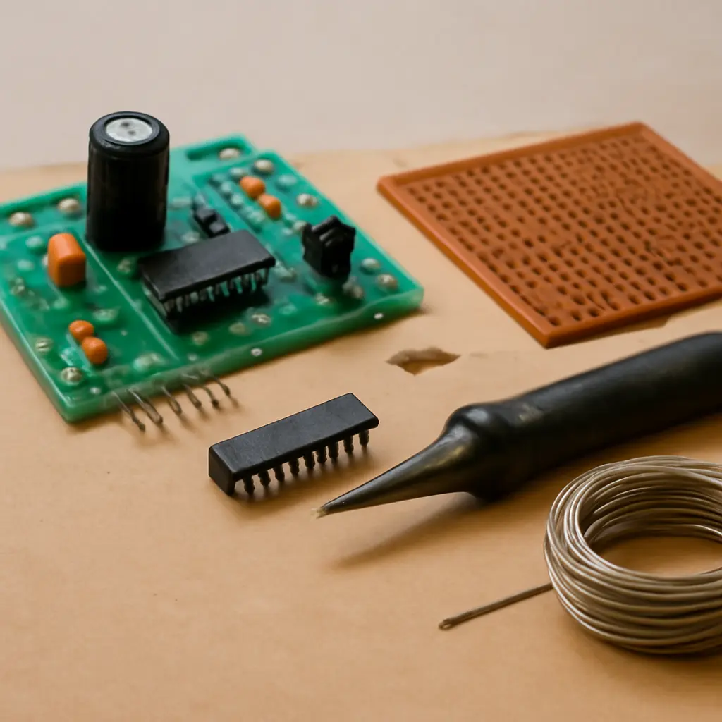 Радиационные радиодетали на столе для сборки